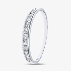 9ct White Gold 0.25ct Graduating Diamond Half Eternity Ring PR04775W