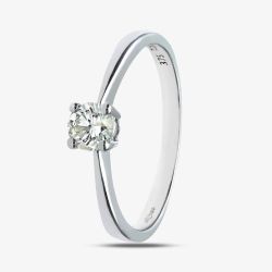 9ct White Gold 0.33ct Solitaire Diamond Ring PR04306W9JPK