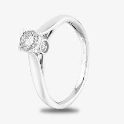 9ct White Gold 0.50ct Diamond Bridge Accent Solitaire Ring TH011885R