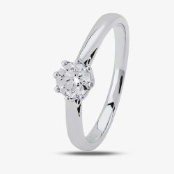 18ct White Gold Eight Claw Cathedral-Set Diamond Solitaire Ring (min 0.50ct) CR11065/18KW