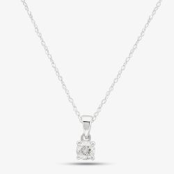 9ct White Gold 0.25ct Diamond Single Stone Necklace TH0121003