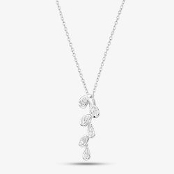 9ct White Gold & Diamond Six Teardrop Necklace PP05955