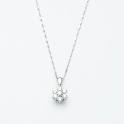 18ct White Gold 0.33ct Diamond Daisy Cluster Pendant Necklace KDCP33/21619C
