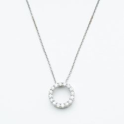 9ct White Gold 0.52ct Diamond Circle Necklace WWW2675