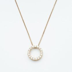 9ct Yellow Gold 0.76ct Diamond Circle Necklace WWW2727