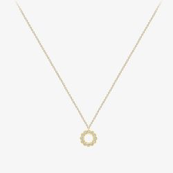 18ct Yellow Gold Multi Diamond Open Circle Necklace 12125147266