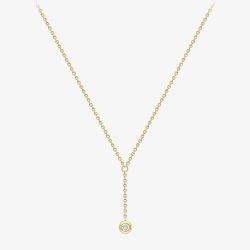 18ct Yellow Gold Brilliant Cut Round Diamond Dropper Necklace 12125147268