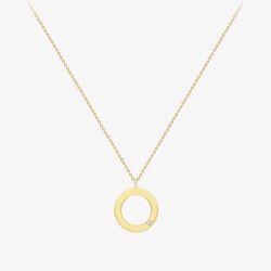 9ct Yellow Gold Diamond Open Circle Necklace 12125147271