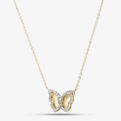 9ct Yellow Gold 0.15ct Diamond Butterfly Pendant THN47244-15SF (YG)
