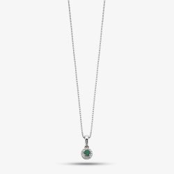9ct White Gold Diamond Emerald Pendant GP875G GN151
