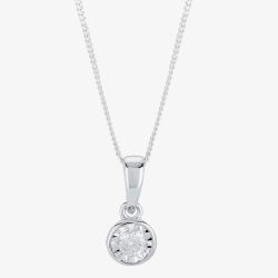 9ct White Gold 0.05ct Diamond Pendant TH0121771