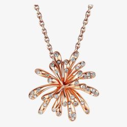 Fei Liu 9ct Rose Gold & Diamond 0.069ct Spray Pendant CEL-375P-302-WD00