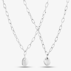 Silver & Diamond Oval Double Necklace PNE01768