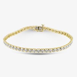 9ct Yellow Gold 1.00ct Brilliant Cut Diamond Tension Set Tennis Bracelet THB28239-100AMT