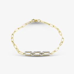 9ct Yellow Gold 0.25ct Diamond Triple Rectangle Bracelet THB46670-25 (YG)