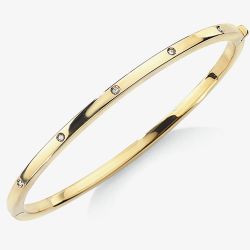 9ct Yellow Gold Five Stone Diamond Hinged Bangle BN120