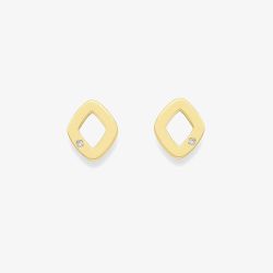 9ct Yellow Gold Diamond Open Diamond Stud Earrings 12325147272