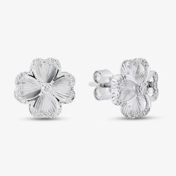 9ct White Gold 0.15ct Diamond Clover Stud Earrings THE46885-15SF (WG)