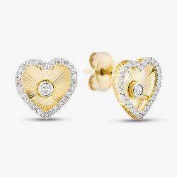 9ct Yellow Gold 0.20ct Diamond Heart Stud Earrings THE48573-20SF (YG)