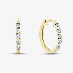 9ct Yellow Gold 0.05ct Diamond Hoop Earrings THE48230-05 (YG)