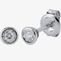 9ct White Gold 0.06ct Diamond Stud Earrings TH0123486