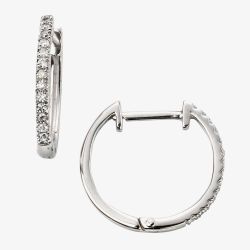 9ct White Gold Diamond Huggie Earrings GE2106