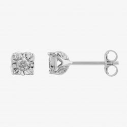 9ct White Gold 0.25ct Four Claw Diamond Stud Earrings TH0123617