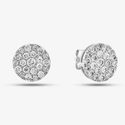 9ct White Gold 1.00ct Brilliant Cut Diamond Cluster Stud Earrings TH0123800