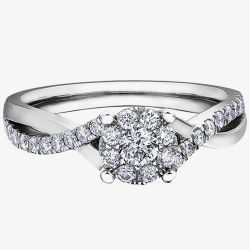 9ct White Gold 0.52ct Diamond Twist Cluster Ring LB3967WG/52-10