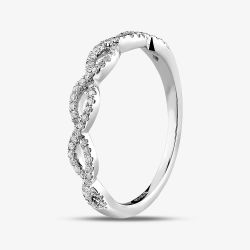 9ct White Gold 0.15ct Diamond Pavé Open Wave Ring TH012526R