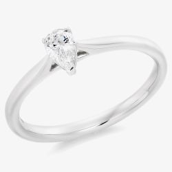 Platinum 0.31ct Certificated Pear Cut Diamond Solitaire Ring ENG31425 (M)