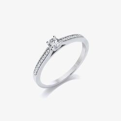 Platinum 0.20ct Diamond Set Shoulders Ring CRG01-020-PT
