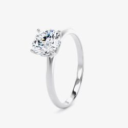 Platinum 0.33Ct Natural Diamond Ring RPP06-PT-.33-N