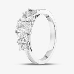 Platinum Certified 1.49ct Radiant Cut Diamond Five Stone Ring RN10930