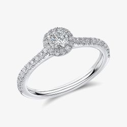 Platinum 0.20ct Brilliant Cut Diamond Shoulder Set Solitaire Ring ENG90020SMT