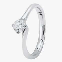 Platinum Four Claw Petite-Trellis Twist Diamond Solitaire Ring (min 0.33ct) CR11068/PT950.33CT L
