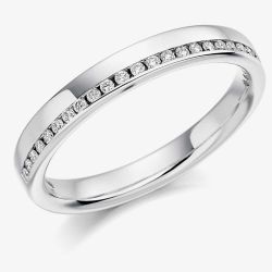 18ct White Gold Channel-set 0.12ct Diamond Half Eternity Ring HET1152 18W O