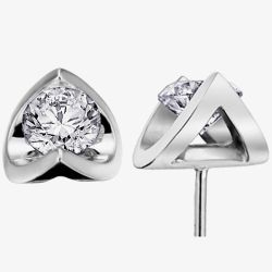 9ct White Gold 0.50ct Tension-set Diamond Stud Earrings E2038W/50-18
