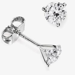  18ct White Gold 0.52ct Brilliant Round 3 Claw Diamond Earrings F102E(4.0)PR