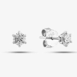  18ct White Gold 0.74ct Brilliant Cut Diamond Stud Earrings 04-80-033/24-01-639-640