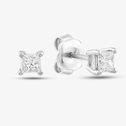 18ct White Gold 0.60ct Princess Cut Stud Earrings PCE60 18WG