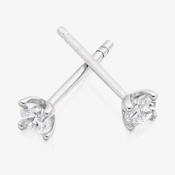 18ct White Gold 0.20ct Round Brilliant Cut Diamond Stud Earrings EE336