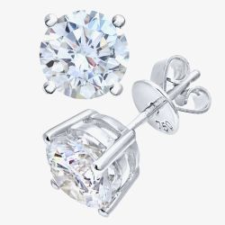18ct White Gold Certificated 2.01ct Diamond Four Claw Stud Earrings ERG1013(2.00CT)PR