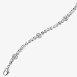 18ct White Gold 2.50ct Diamond Cluster Bracelet HSB1015(2.50CT)