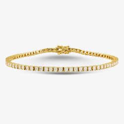 18ct Yellow Gold 2.59ct Brilliant Cut Diamond Tennis Bracelet BMJGH