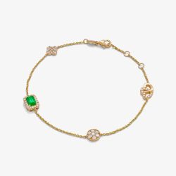 Tivon 18ct Yellow Gold Emerald & Diamond Eden Bracelet BY-0100-EM