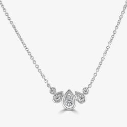 18ct White Gold 0.27ct Diamond Graduated Teardrop Necklace LG224/NA
