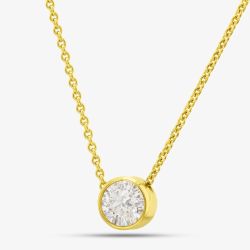 18ct Yellow Gold 0.14ct Rubover Diamond Necklace CB180-18
