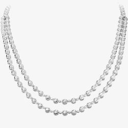 18ct White Gold 5.25ct Diamond Two Row Necklace HSN009(5.25CT)
