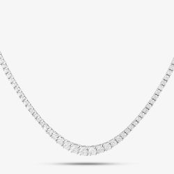 18Ct White Gold 3.73ct Brilliant Cut Diamond Half Tennis Necklace N32046GW18DD002